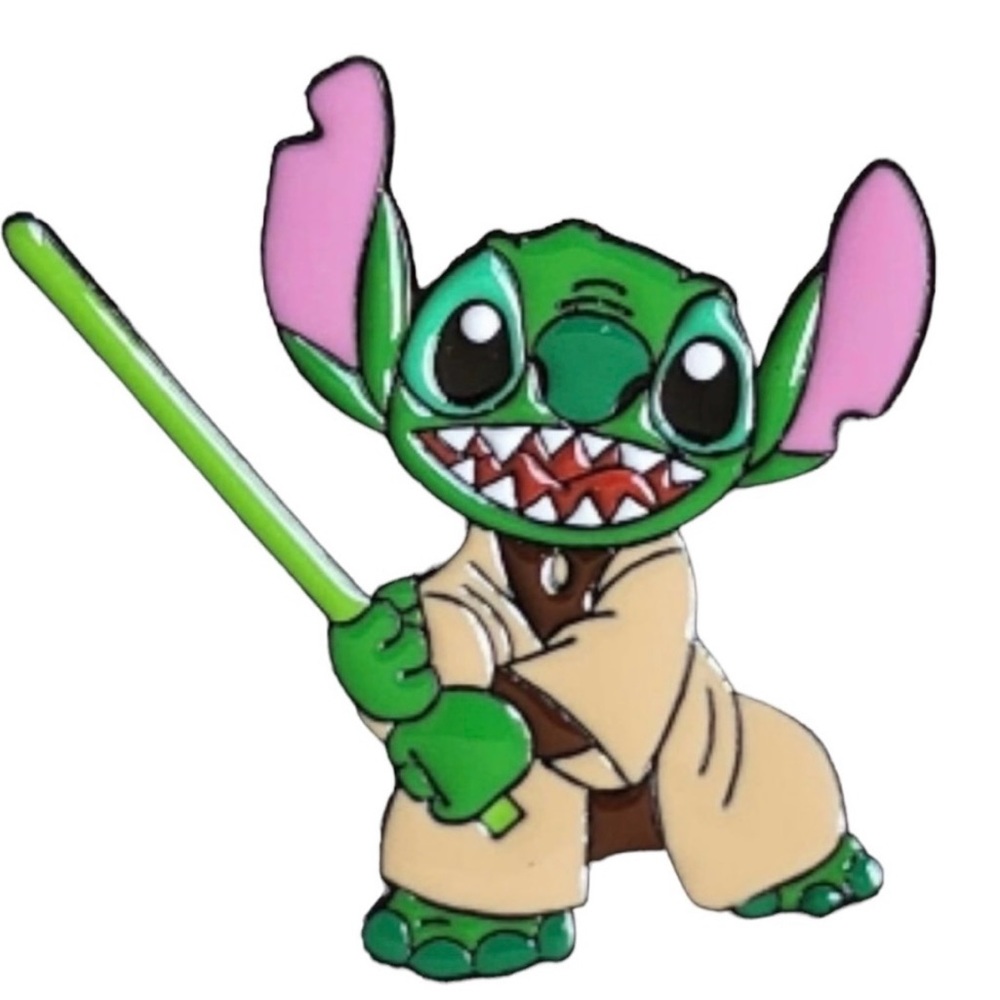 Brand New Stitch as Yoda Star Wars Enamel Pin